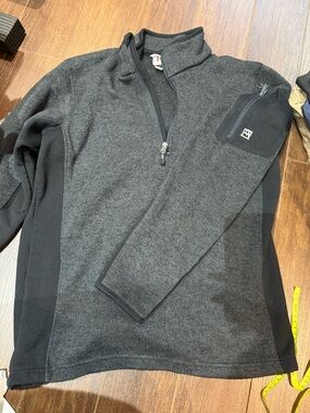 Avalanche Men's Charcoal and Black Quarter-Zip Fleece Pullover